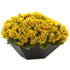 New Nearly Natural 15” Geranium With Black Planter Uv Resist Indoor/Outdoor In Yellow