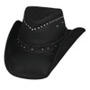 NEW Bullhide Hats 4015Bl Down Under Collection Burnt Dust Small Black Cowboy Hat