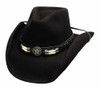 NEW Bullhide Hats 0445Bl Cowboy Collection Skynard Large Black Cowboy Hat