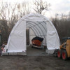 Rhino Shelter Commercial Round Truss Building Style PE Cover White 30'Wx40'Lx15