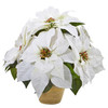 New Nearly Natural 13” Poinsettia Artificial Arrangement In Ceramic Vase