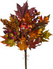 New Nearly Natural 20” Maple & Berries Artificial Flower Bouquet Set Of 3
