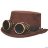 Underwraps Unisex-Adult's Deluxe Faux Suede Steampunk Top Hat with Matching