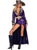 Roma Costume Womens 4Pc Queen Pimp Costume Large Size In Purple