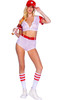 Roma Costume Womens 4Pc Base Baseball Player Costume Medium Size In White/Red