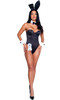 Roma Womens 8Pc Classic Playboy Bunny Halloween Costume 2X-Large Size In Black