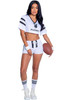 Roma Womens 3Pc Playboy Sporty Football Player Costume Large Size In White