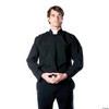 Underwraps Costumes Men's Priest Costume - Long Sleeve Shirt, Black/White, One