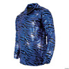 Underwraps Men's Tiger Disco Shirt Blue Sequin, XXL