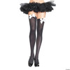 Leg Avenue Womens Satin Bow Accent Thigh Highs, O/S, Black/White - One Size Fits