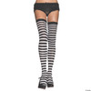 Nylon Striped Stockings Adult Hosiery Black/White - One Size - One Size Fits