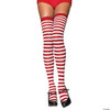 Leg Avenue Women’s Nylon Striped Thigh High Stockings for Women, White/Red, One