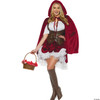 Underwraps Women's Deluxe Red Riding Hood Costume Dress, Burgundy, Brown, White,