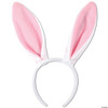 Soft-Touch Bunny Ears (white & pink) Party Accessory (1 count) (1/Pkg) - One