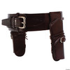 UNDERWRAPS Brown Double Cowboy Holster Belt - Faux Leather Adjustable Western
