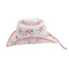 Bullhide Kids Straw Hats Fontana Cowboy White/Pink Hat In Size Elastic Osfm