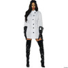 Weird Science Lab Coat Women's Long Sleeve Button Front Mini Dress Costume