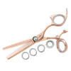 Sharkfin Shears Professional Right Hand Swivel ROSE GOLD/BLACK 28 Tooth Thinner