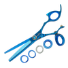Sharkfin Shear Professional Right Handed Swivel BLUE 40 Tooth Blender