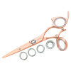 Sharkfin Shears Professional Right Handed Swivel ROSE GOLD/BLACK 6.25" Scissors