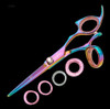 Sharkfin Shears Professional Right Handed Swivel Rainbow 6.25" Scissors