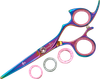 Sharkfin Shears Professional Plus Right Handed Non-Swivel RAINBOW 5.5" Scissors