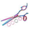 Sharkfin Shears Professional Plus Right Handed Swivel RAINBOW 28 Tooth Thinner