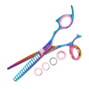 Sharkfin Shears Professional Plus Right Hand Swivel RAINBOW 15 Tooth Texturizer