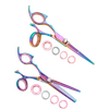 Sharkfin Professional Left Hand Swivel RAINBOW 6.25 Shear & 40 Tooth Blender Set
