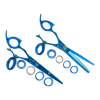 Sharkfin Professional Left Handed Swivel BLUE 5.5" Shear & 40 Tooth Blender Set