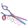 Sharkfin Shears Professional Plus Left Hand Swivel Rainbow 28 Tooth Thinner