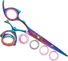 Sharkfin Shears Professional Plus Left Hand Super Swivel Rainbow 5.0" Scissors