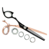 Sharkfin Shears Professional Left Handed Swivel Rose Gold/Black 28 Tooth Thinner