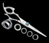Sharkfin Shears Left Hand Monarch Super Swivel 5.5" Stainless, Lightweight
