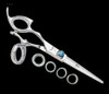 Sharkfin Shears Left Hand Monarch Swivel 5.5" Stainless Lightweight Scissors