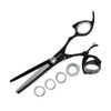 Sharkfin Shears Professional Right Handed Super Swivel BLACK 40 Tooth Blender