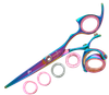 Sharkfin Shears Professional Right Handed Rainbow Super Swivel 5.5" Scissors