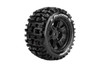 MFT X-Pioneer Sport Monster Truck Tires, 24mm Hex, Mounted on Black Rim (2), fits X-MAXX