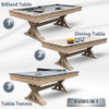 FreeTime Fun 7' Rockford Multi-Game Table in Rustic Oak Dining/Pool/Ping Pong