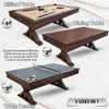 FreeTime Fun 7' Rockford Multi-Game Table in Espresso Dining/Pool/Ping Pong