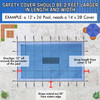 FreeTime Fun 5-Yr 20 x 40  Rect Safety Cover Blue Solid w/ Drain