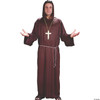 Fun World Men's Monk Adult Costume, brown, STD. Up to 6' / 200 lbs. - One Size