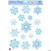 Beistle 22132 15-Piece Glittery Snowflake Clings-1 Sheet