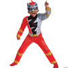 Red Ranger Toddler Size Muscle Costume, Official Power Rangers Dino Fury Outfit