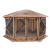 Gazelle G6 Cool Top 6-Sided Portable 8-Person Gazebo Hub Screen Brown Tent