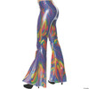 Underwraps Women's Metallic Holographic Swirl Bell Bottom Costume Pants, Multi,