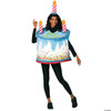 Rasta Imposta Adult Unisex Costume, Happy Birthday Confetti Cake with Candles,
