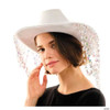 Adults White Cowboy Hat With Iridescent Beaded Fringe