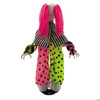35 1/2" Animated Standing Clown With Pink Hair & Leather Shoes Halloween Decoration