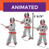 5 Ft. 8 3/4" Animated Standing Clown With Baseball Bat Halloween Decoration